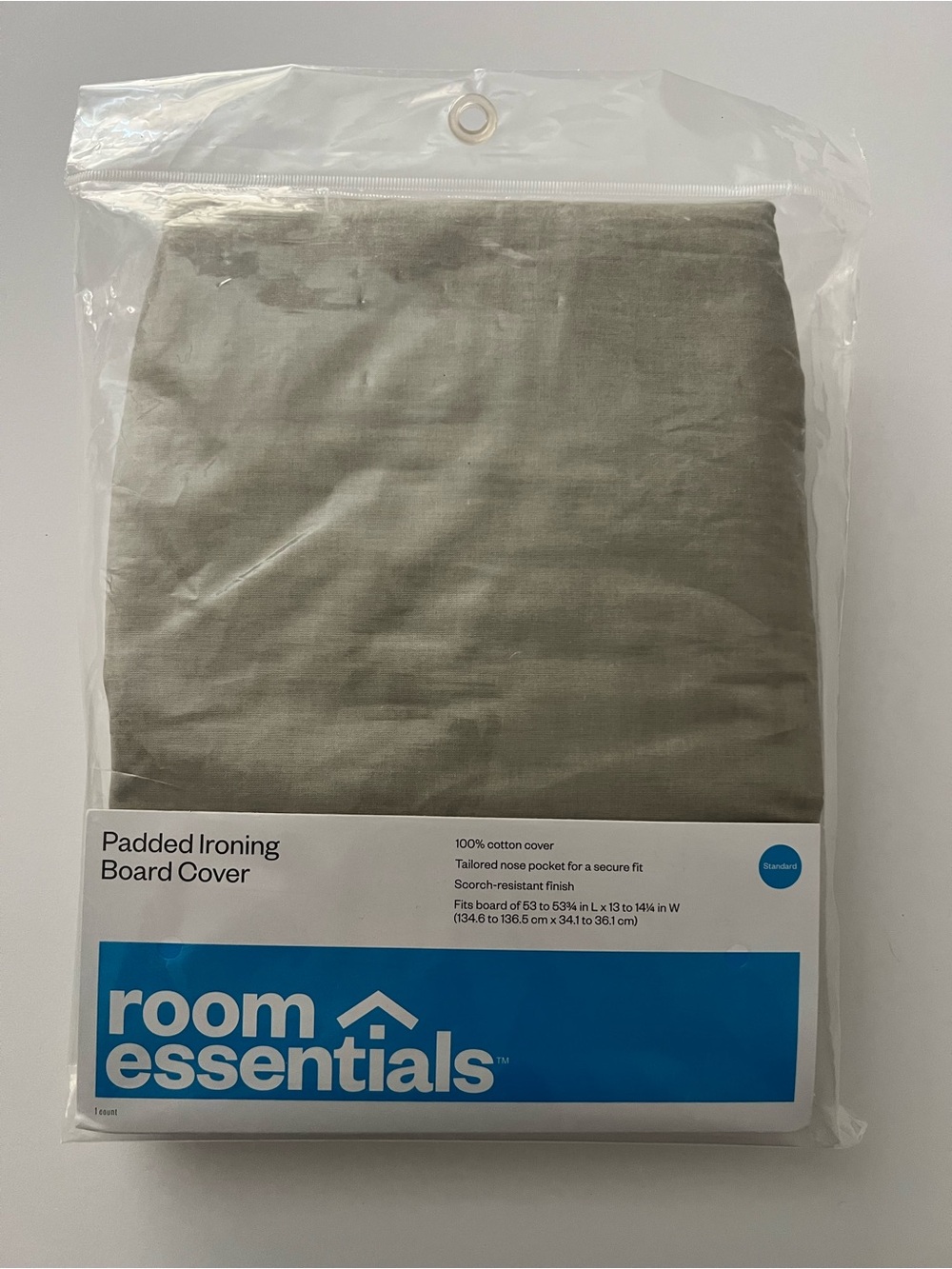 Room Essentials Padded Ironing Board Cover in Light Gray 100% Cotton